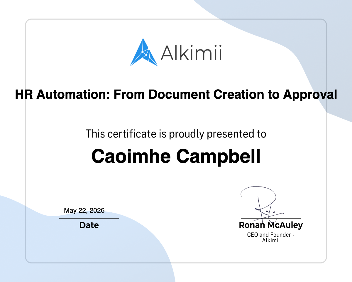 HR Automation: From Document Creation to Approval Certificate