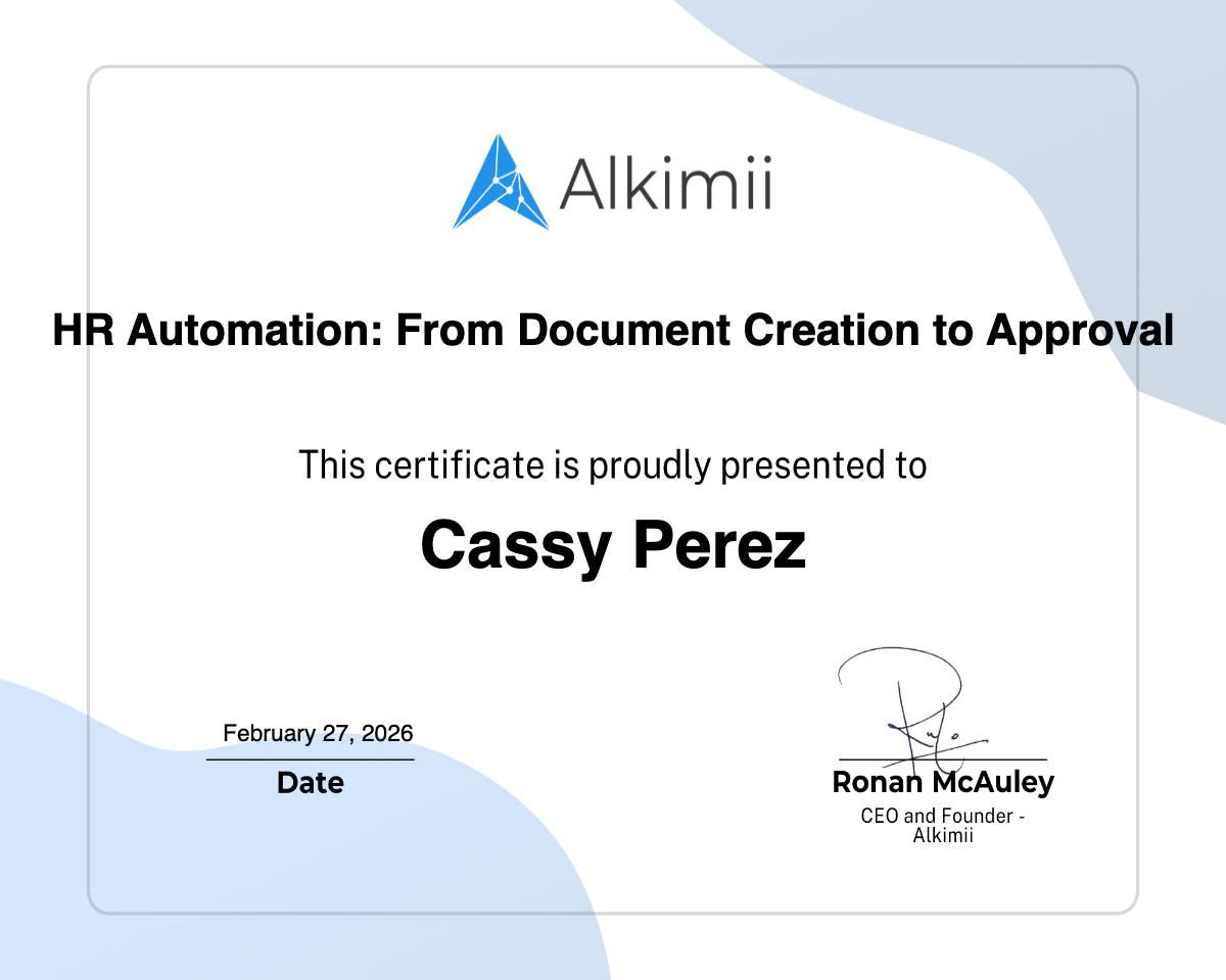 HR Automation: From Document Creation to Approval Certificate