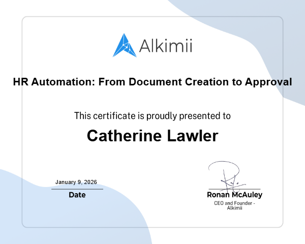 HR Automation: From Document Creation to Approval Certificate
