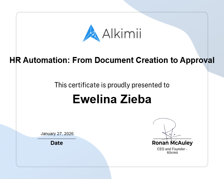 HR Automation: From Document Creation to Approval Certificate