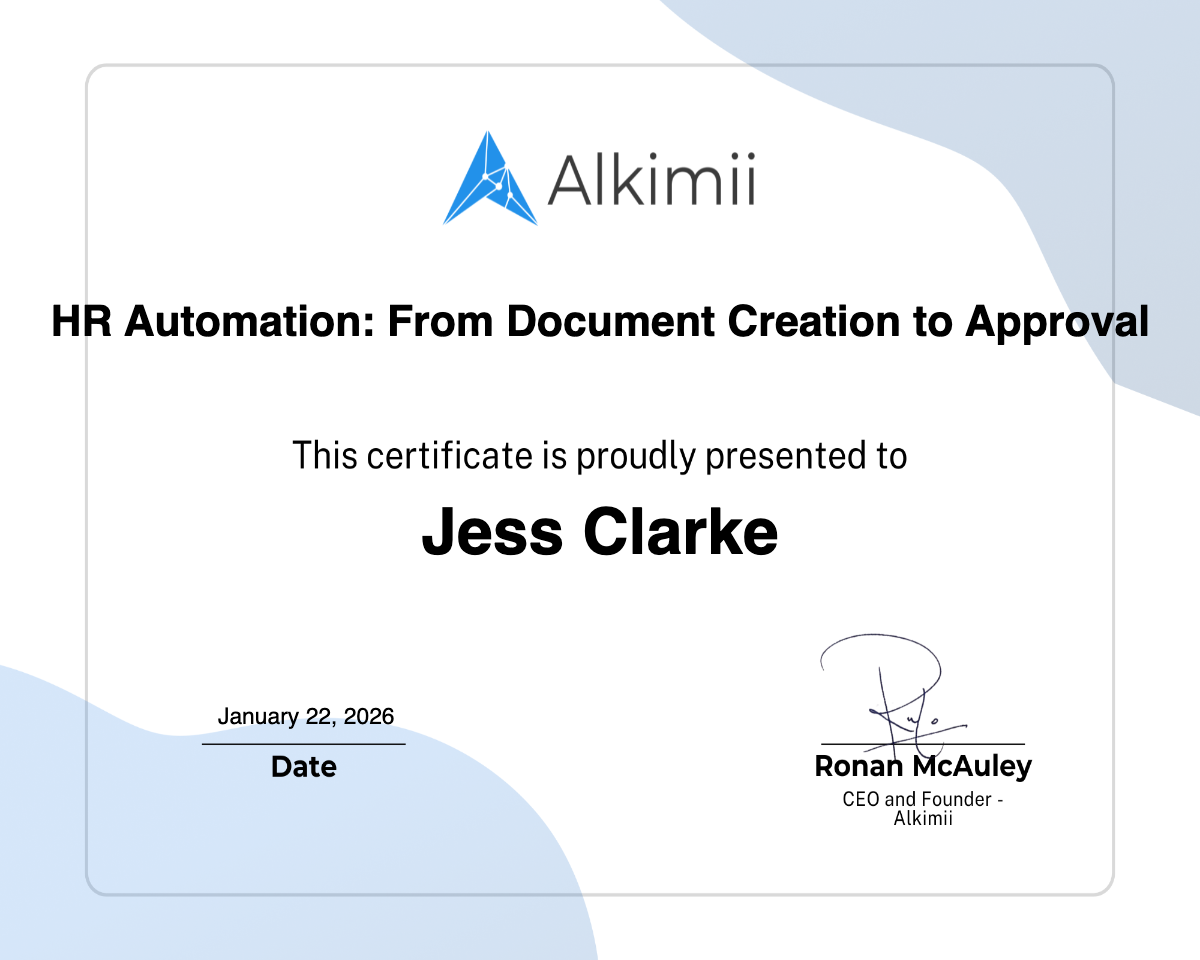HR Automation: From Document Creation to Approval Certificate
