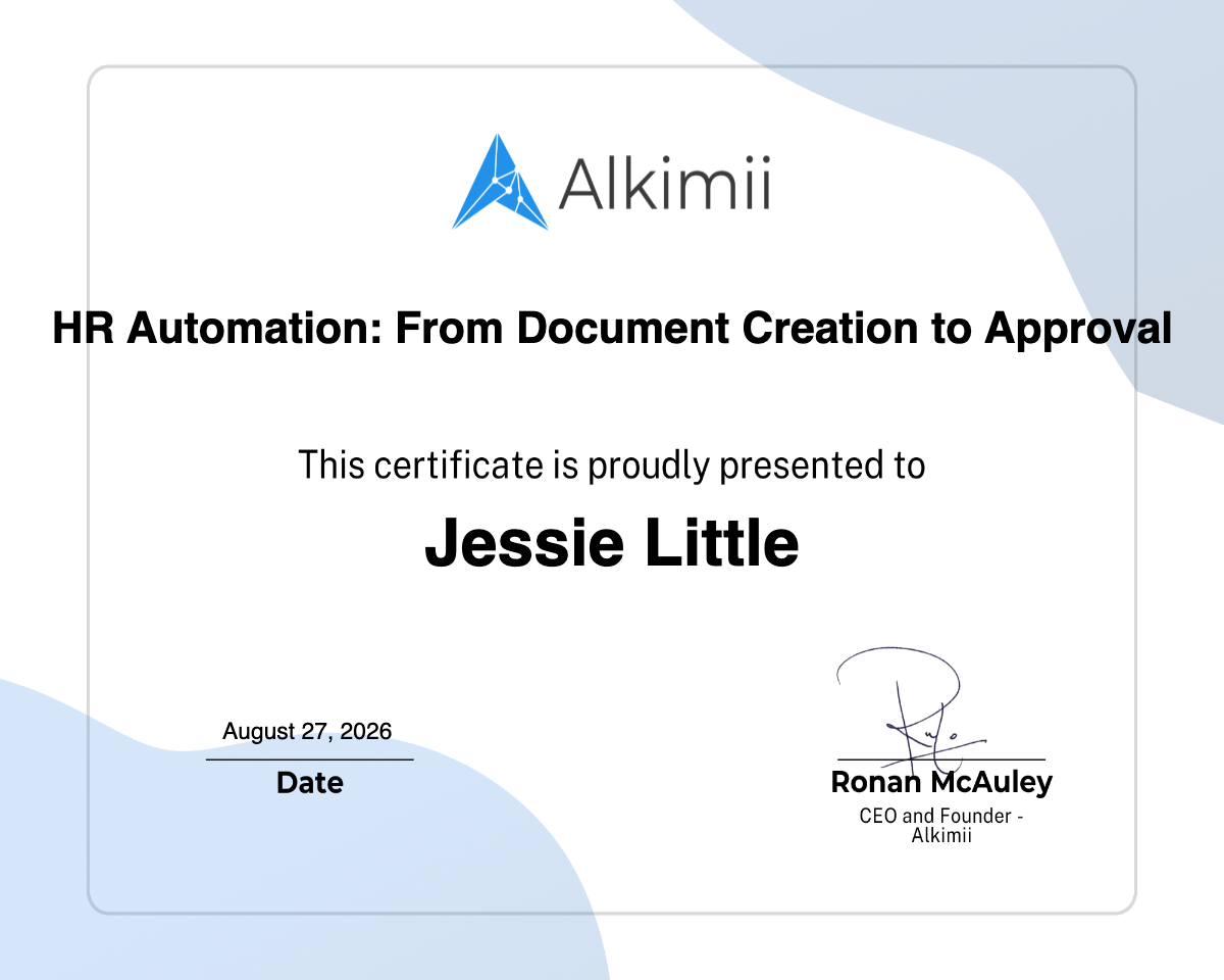 HR Automation: From Document Creation to Approval Certificate
