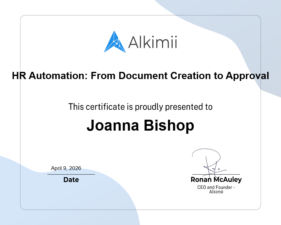 HR Automation: From Document Creation to Approval Certificate