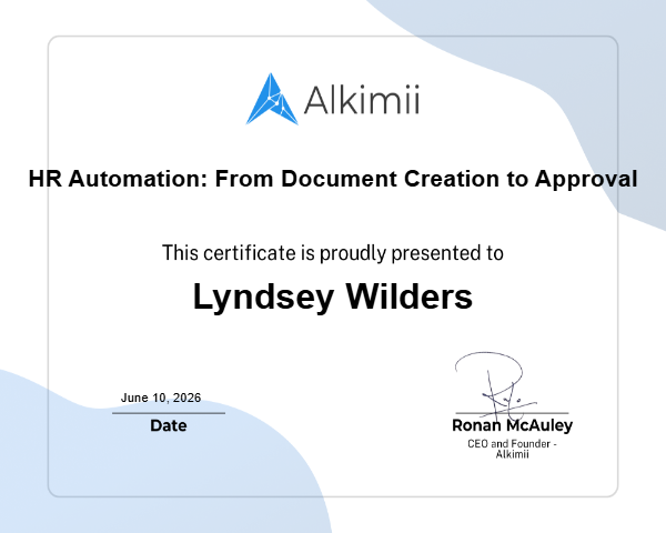 HR Automation: From Document Creation to Approval Certificate