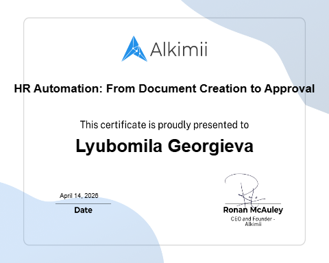 HR Automation: From Document Creation to Approval Certificate