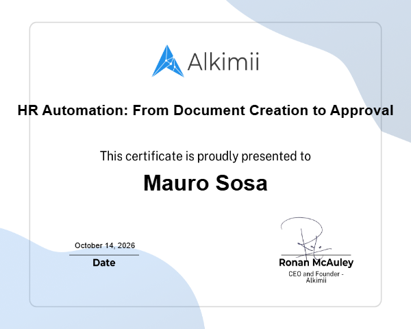 HR Automation: From Document Creation to Approval Certificate