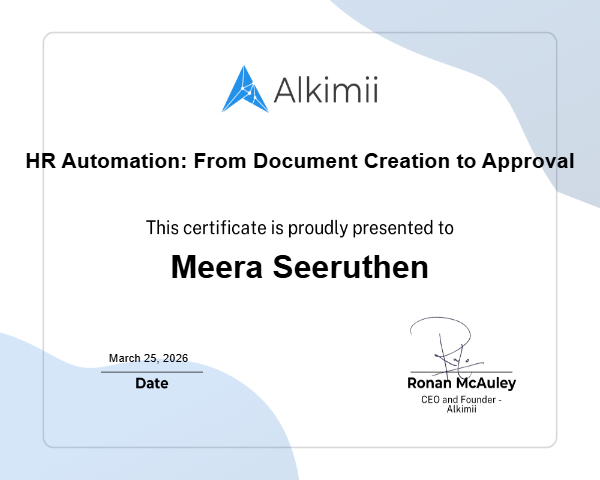 HR Automation: From Document Creation to Approval Certificate