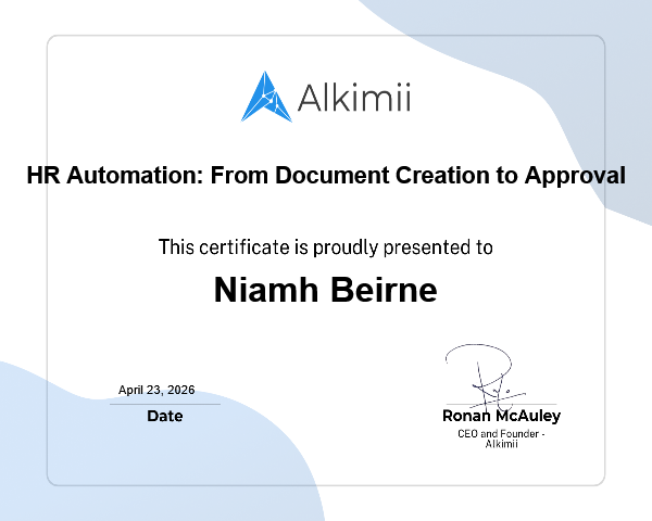 HR Automation: From Document Creation to Approval Certificate