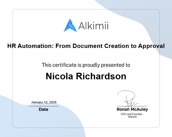 HR Automation: From Document Creation to Approval Certificate