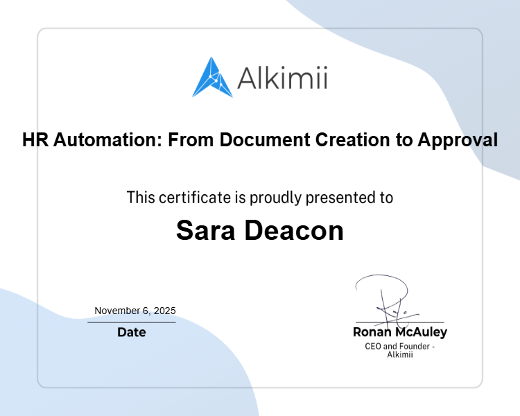 HR Automation: From Document Creation to Approval Certificate