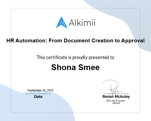 HR Automation: From Document Creation to Approval Certificate