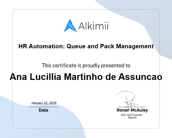 HR Automation: Queue and Pack Management Certificate