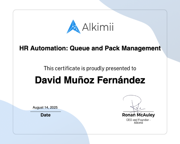 HR Automation: Queue and Pack Management Certificate