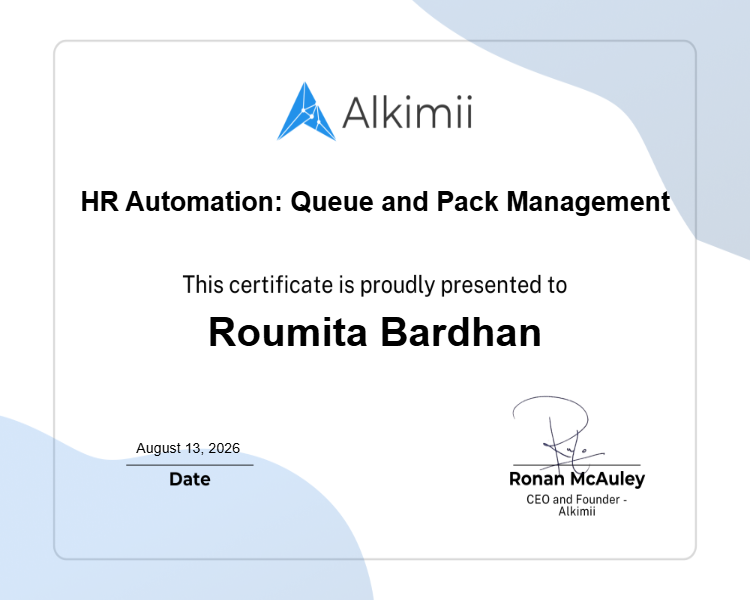 HR Automation: Queue and Pack Management Certificate